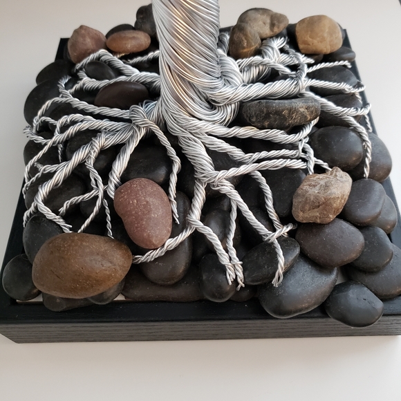 Wire Tree Bonsai Twisted Metal Sculpture Tree of Life Money Tree Original 10" - Picture 5 of 6